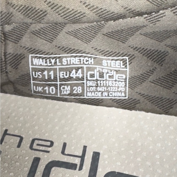 Hey Dude Shoes Wally L Stretch Steel - MNS11 - Picture 7 of 10
